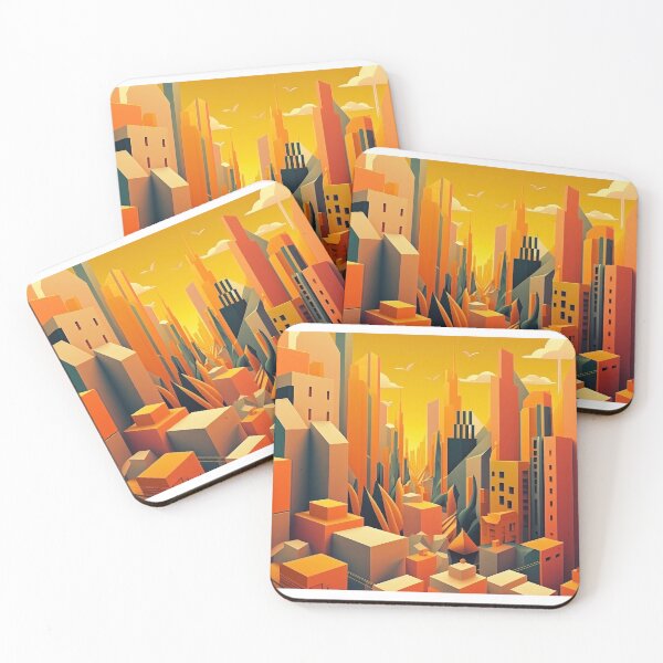 Item preview, Geometric cityscape designed and sold by MiraCleAI.