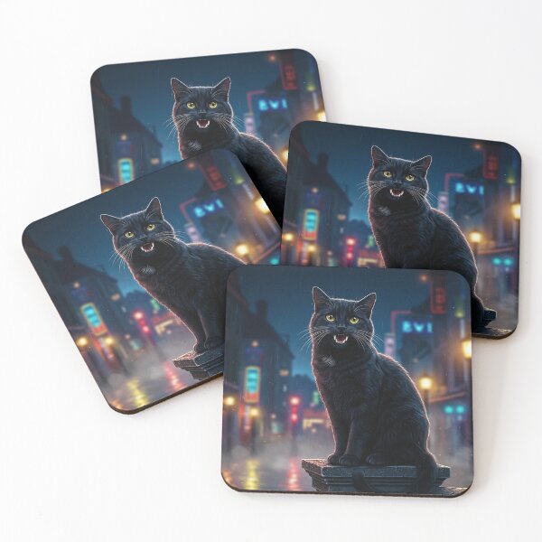 Item preview, Neon Night Cat – Rainy City Fantasy designed and sold by Articooler.