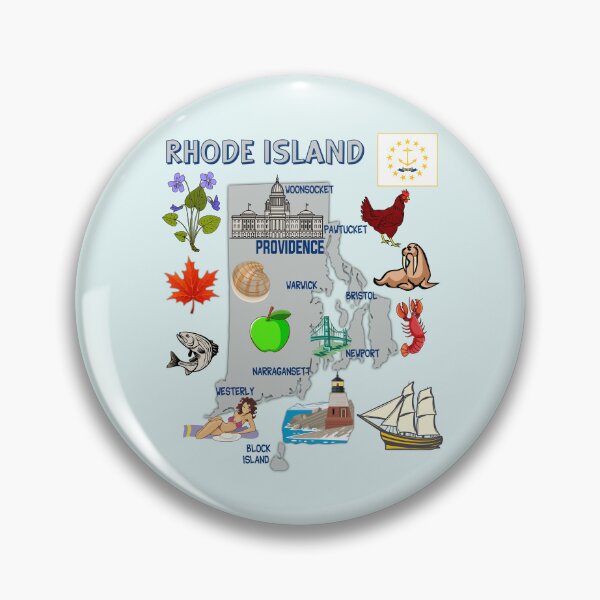 Item preview, Rhode Island State Map & Symbols Art designed and sold by mashmosh.