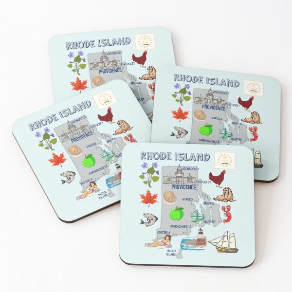 Item preview, Rhode Island State Map & Symbols Art designed and sold by mashmosh.