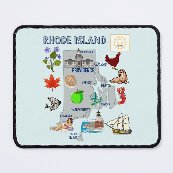 Item preview, Rhode Island State Map & Symbols Art designed and sold by mashmosh.