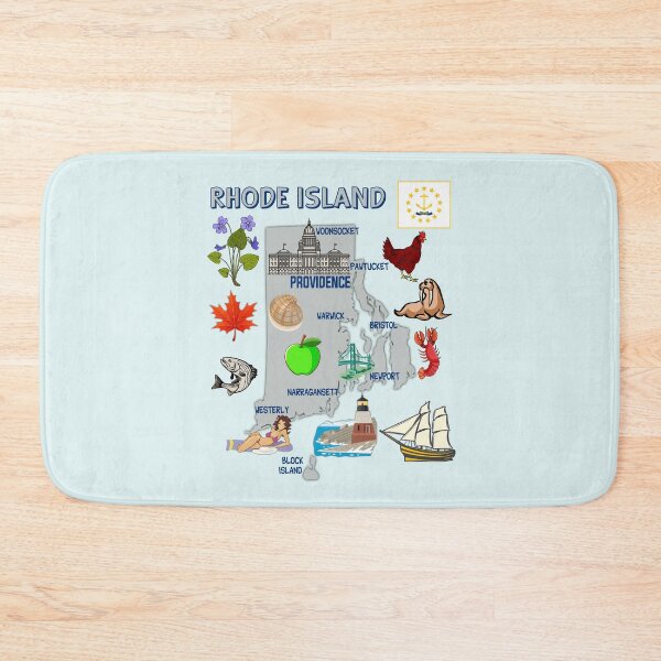 Item preview, Rhode Island State Map & Symbols Art designed and sold by mashmosh.