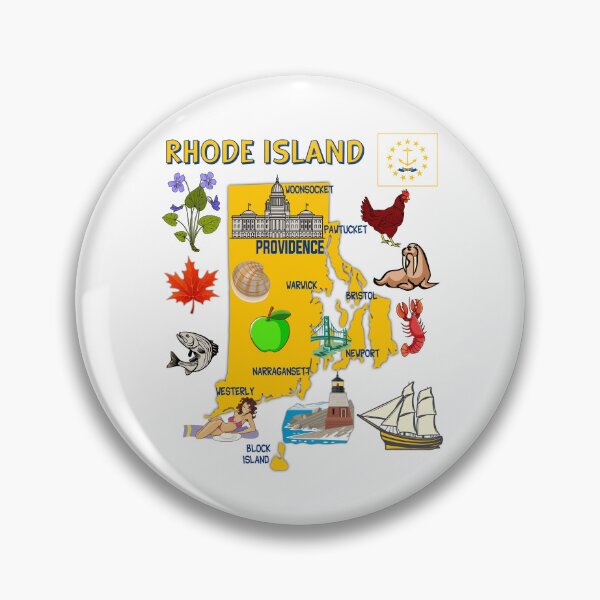 Item preview, Rhode Island State Landmarks & Icons Map designed and sold by mashmosh.