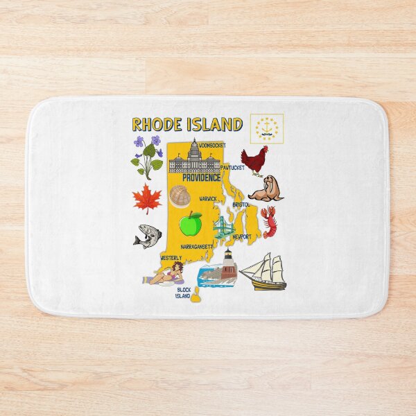 Item preview, Rhode Island State Landmarks & Icons Map designed and sold by mashmosh.