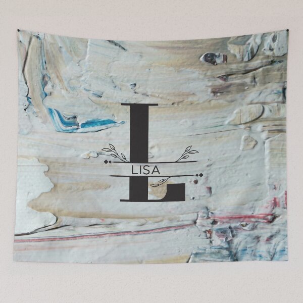 Item preview, Monogram...L (Lisa)... with colourful texture cement/concrete wall background designed and sold by CHASAcreative.