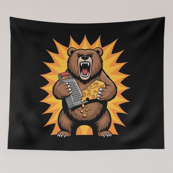 Item preview, Roaring Bear Grating Cheese Funny Chef, Funny Cooking Bear Gift, Cheese Lover Kitchen Graphic designed and sold by NewaveBoutique.