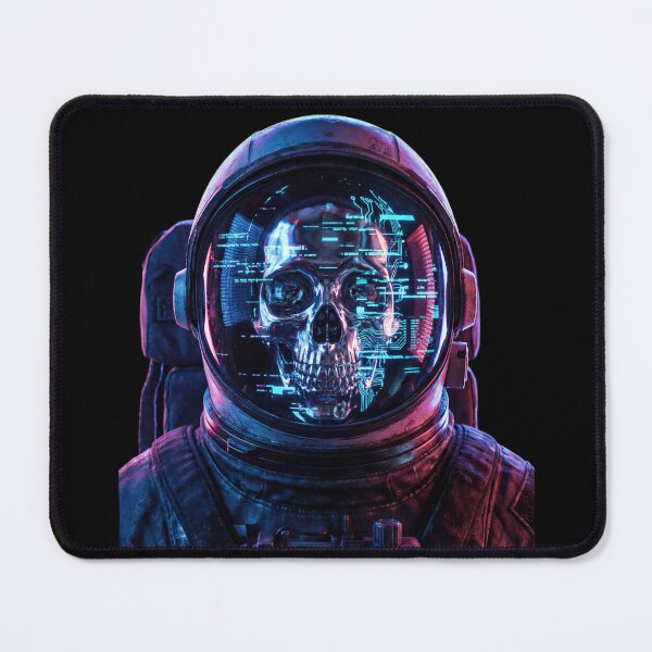 Item preview, Glitch Skull Astronaut - Cyberpunk Streetwear designed and sold by Hidden Layer Studio.