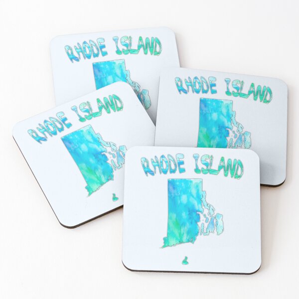 Item preview, Rhode Island State Map - Artistic Blue Watercolor Silhouette designed and sold by mashmosh.