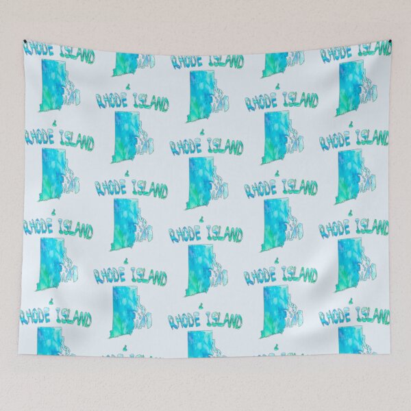 Item preview, Rhode Island State Map - Artistic Blue Watercolor Silhouette designed and sold by mashmosh.