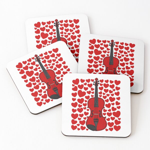 Item preview, Violin With Hearts, Valentines Violinist Musician Wedding Anniversary designed and sold by doodlerob.