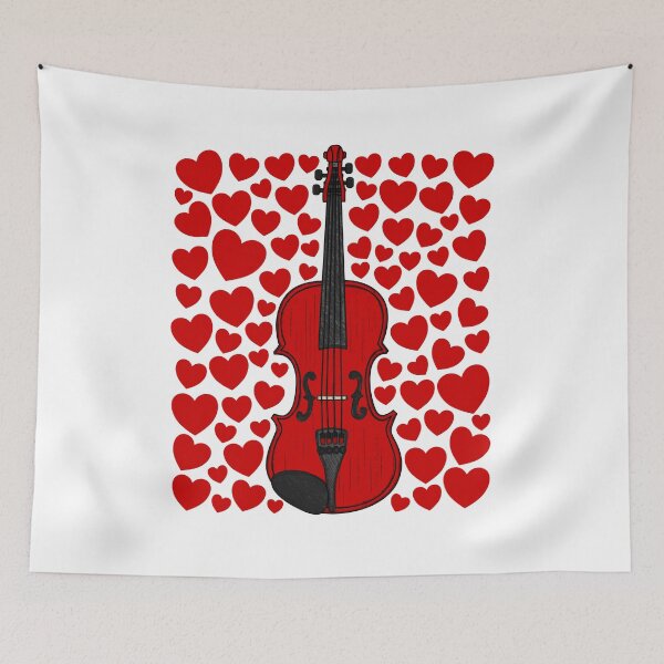 Item preview, Violin With Hearts, Valentines Violinist Musician Wedding Anniversary designed and sold by doodlerob.