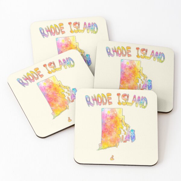 Item preview, Rhode Island State Map - Vibrant Abstract Watercolor Art designed and sold by mashmosh.
