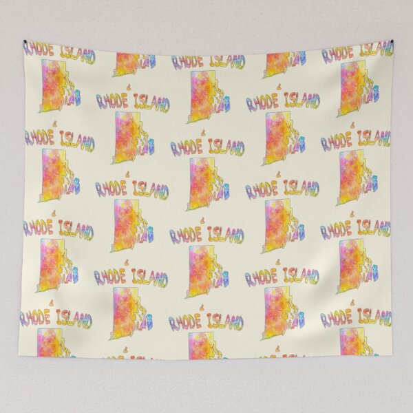 Item preview, Rhode Island State Map - Vibrant Abstract Watercolor Art designed and sold by mashmosh.