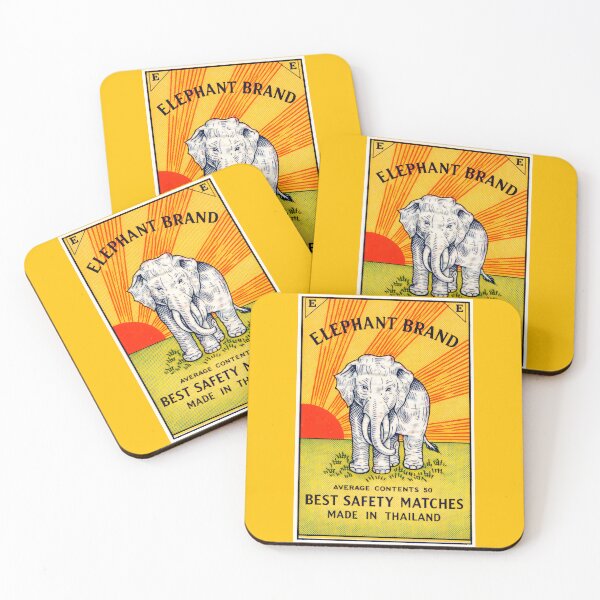 Item preview, Vintage Thai Matchbox Label Design – “Elephant Brand”  designed and sold by Glitterblix.