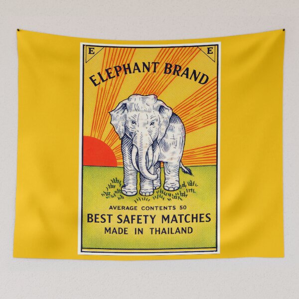 Item preview, Vintage Thai Matchbox Label Design – “Elephant Brand”  designed and sold by Glitterblix.