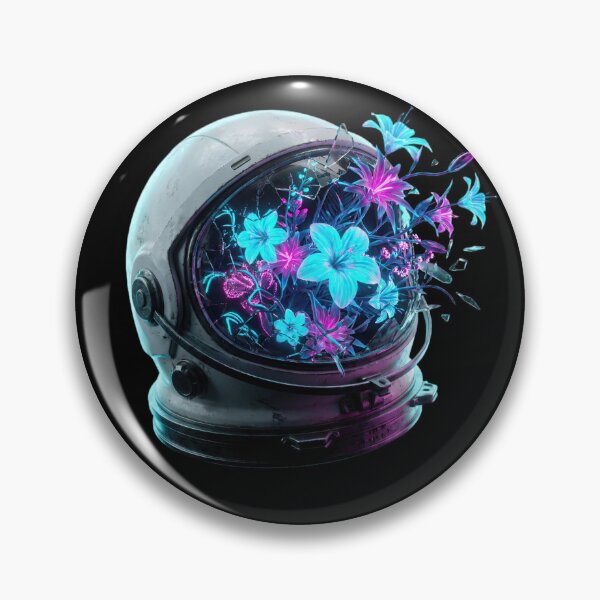 Artikelvorschau, Biopunk-Astronautenhelm – Neonfarbene Blüten entworfen und verkauft von Hidden Layer Studio.