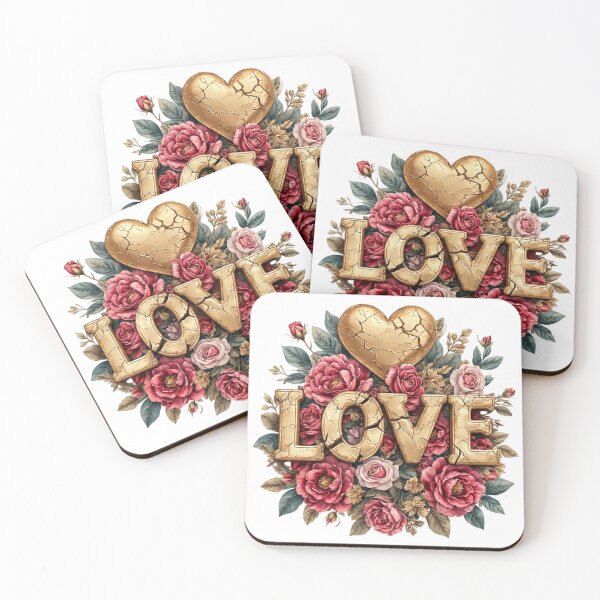Item preview,  Antique Golden Love with Red Rose Bouquet designed and sold by newvisionart191.