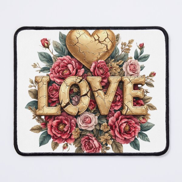 Item preview, Antique Golden Love with Red Rose Bouquet designed and sold by newvisionart191.