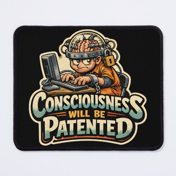 Item preview, Consciousness Will Be Patented Cyberpunk Aesthetic - Dystopian Tech Philosophy Art - Vintage 90s Glitch Core Graphic for Dark Streetwear & Posters - Surreal Transhumanism Mind Upload Design designed and sold by Vivaan Studio.
