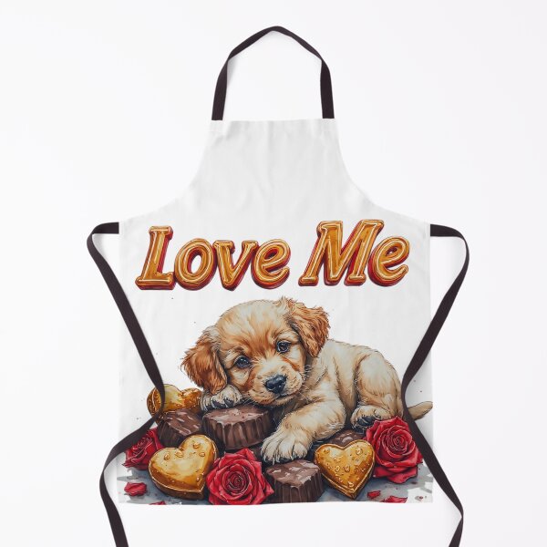 Item preview,  Golden Retriever Puppy with Roses and Chocolates designed and sold by newvisionart191.