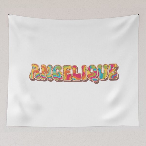 Item preview, ❤️ Angelique Personalized Name Wavy Retro Shirt, Coffee Mug, Sticker Gift designed and sold by HelixPedia.