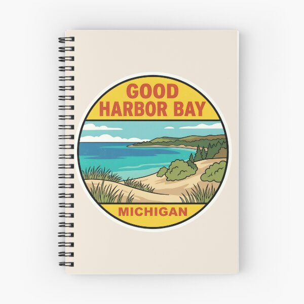 Item preview, Good Harbor Bay Michigan - Vintage Beach Design designed and sold by TheOldMittenIllustrated.