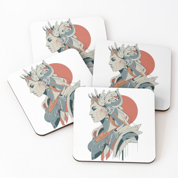Item preview, Cyber Empress Futuristic Goddess Portrait with Tech Armor & Rising Sun designed and sold by Gen-Z-mArt.