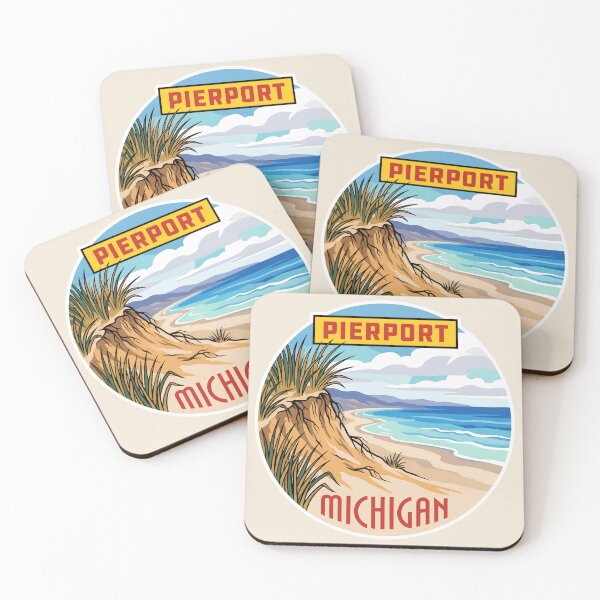 Item preview, Pierport Michigan - Vintage Beach Design designed and sold by TheOldMittenIllustrated.