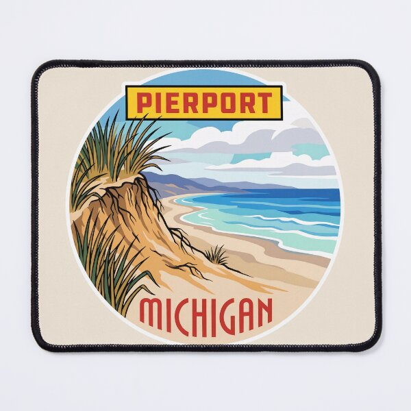 Item preview, Pierport Michigan - Vintage Beach Design designed and sold by TheOldMittenIllustrated.