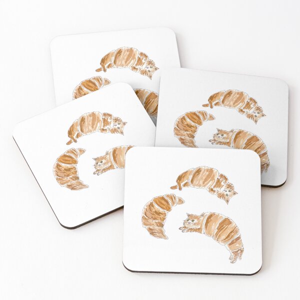 Item preview, Watercolor Cat Croissants designed and sold by August Sun Treasures.