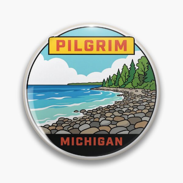 Item preview, Pilgrim Michigan - Vintage Beach Design designed and sold by TheOldMittenIllustrated.