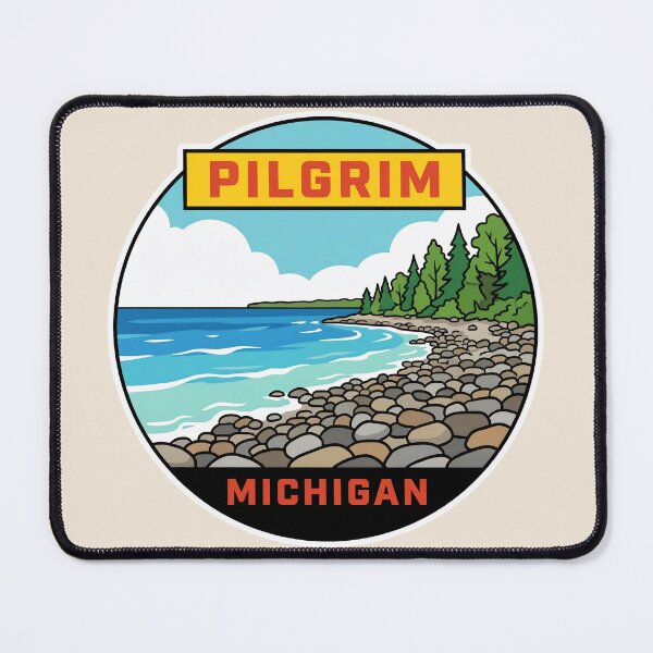 Item preview, Pilgrim Michigan - Vintage Beach Design designed and sold by TheOldMittenIllustrated.
