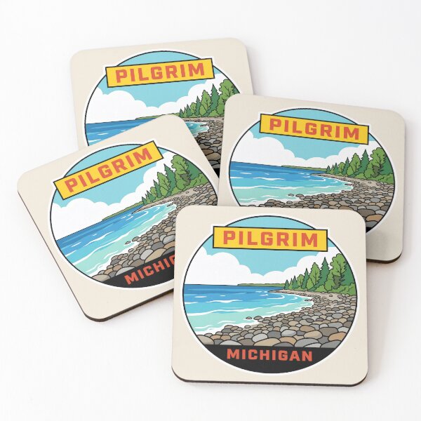 Item preview, Pilgrim Michigan - Vintage Beach Design designed and sold by TheOldMittenIllustrated.