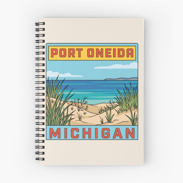 Item preview, Port Oneida Michigan - Vintage Beach Design designed and sold by TheOldMittenIllustrated.
