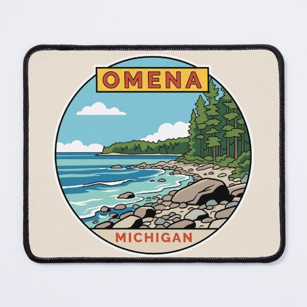 Item preview, Omena Michigan - Vintage Beach Design designed and sold by TheOldMittenIllustrated.