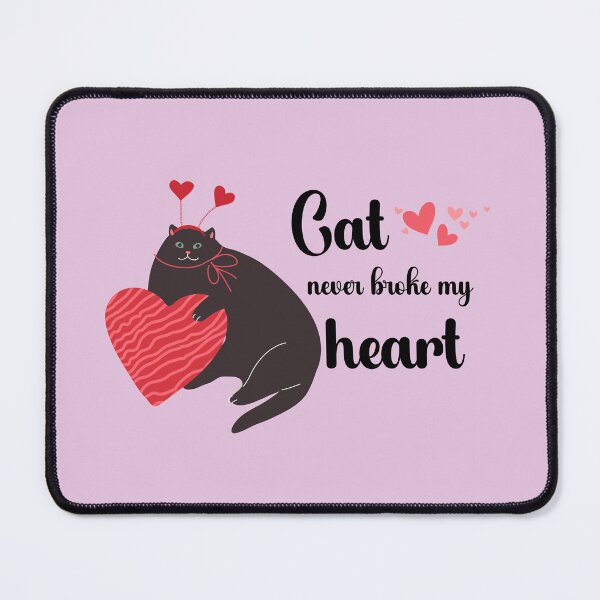 Item preview, Cat Never Broke My Heart – Cute Valentine Black Cat & Hearts designed and sold by Pukisdaizi.