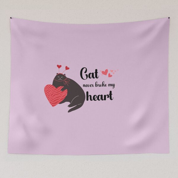 Item preview, Cat Never Broke My Heart – Cute Valentine Black Cat & Hearts designed and sold by Pukisdaizi.