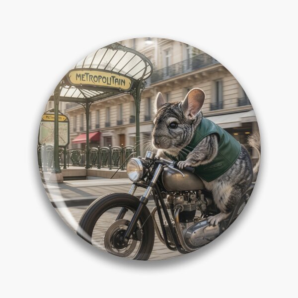 Item preview, Renegade Chinchilla Flees from Furriers on a Motorcycle designed and sold by Tridentulus.