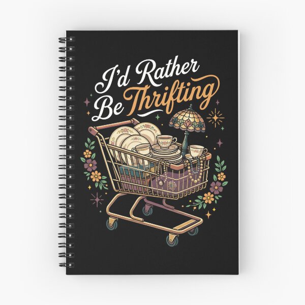 Item preview, Vintage I’d Rather Be Thrifting – Finds Shopping Cart Illustration designed and sold by OskarCreates.