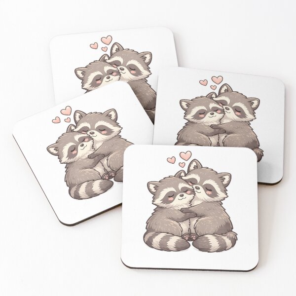 Item preview, Cuddling Raccoons in Love designed and sold by Little Bee.