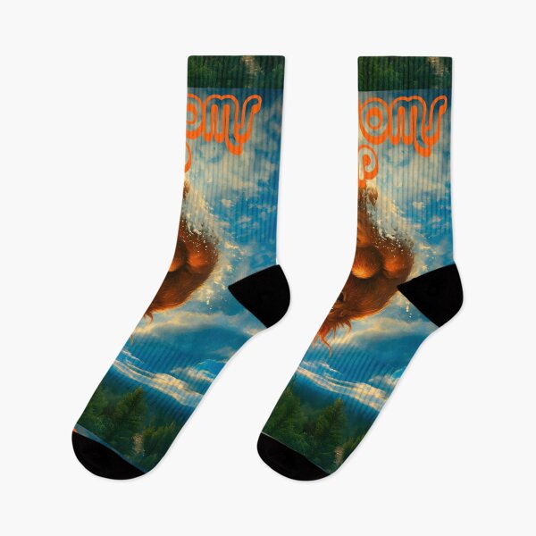 Artikelvorschau, Bottoms Up Sasquatch – Lustiger Bigfoot-Humor, surreale psychedelische Fantasy-Kryptidenkunst entworfen und verkauft von WilderRoads.