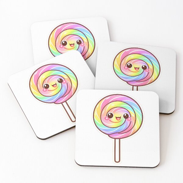 Item preview, Kawaii Rainbow Lollipop Spiral Candy Cute Sticker designed and sold by DesignEG.