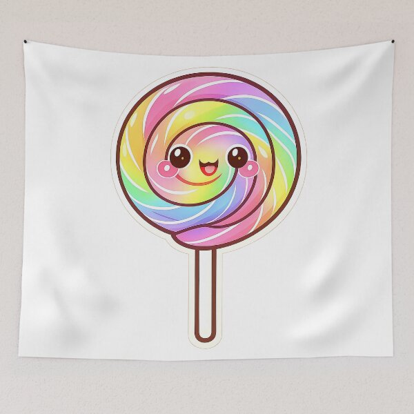 Item preview, Kawaii Rainbow Lollipop Spiral Candy Cute Sticker designed and sold by DesignEG.