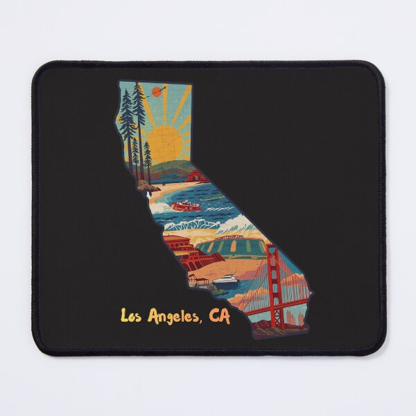 Item preview, Vintage California State Map with Iconic Landmarks Illustration designed and sold by TitanRN.