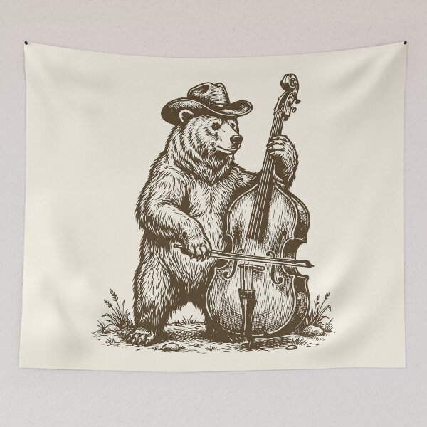 Item preview, Grizzly Bear Playing Cello Vintage Music Lover designed and sold by Y-Vibes.