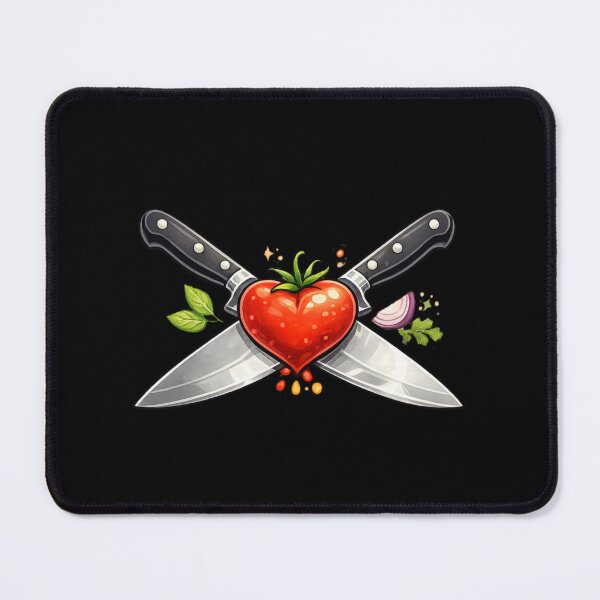 Item preview, Chef Valentine – Funny Cooking Couple Heart Knives designed and sold by PunchDrop.