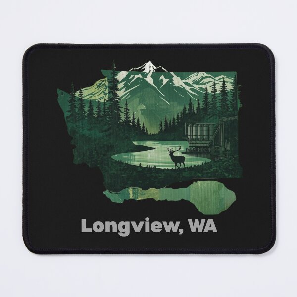 Item preview, Longview Washington State Outline Art - Lake Sacajawea Nature & Industry designed and sold by TitanRN.