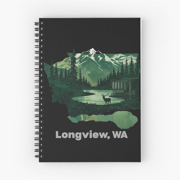 Item preview, Longview Washington State Outline Art - Lake Sacajawea Nature & Industry designed and sold by TitanRN.