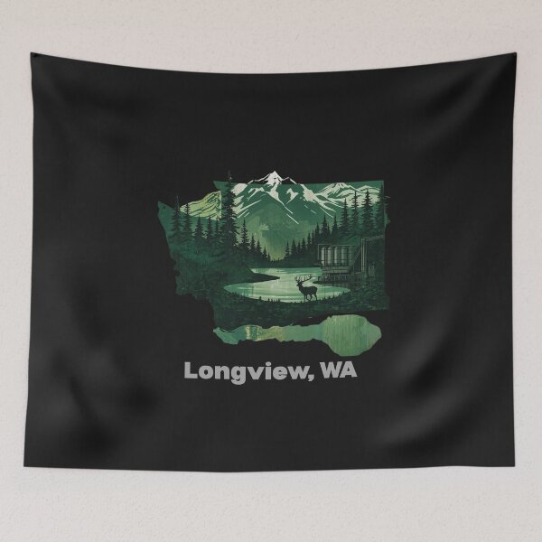 Item preview, Longview Washington State Outline Art - Lake Sacajawea Nature & Industry designed and sold by TitanRN.