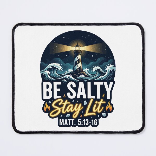Item preview, Be Salty Stay Lit – Matthew 5:13–16 Christian Lighthouse Design designed and sold by storelibertys.